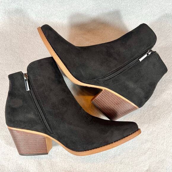 Cloudwalkers Womens Wide Fit Black Heel Ankle Boots Size 9.5W - Picture 8 of 11